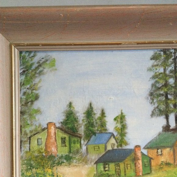 Vintage original oil painting on canvas board landscape framed - Picture 2 of 7